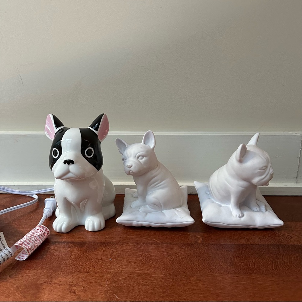 French bulldog lamp and bookends